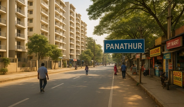 Map showing how close Panathur is to Puravankara Codename Futura in East Bangalore location